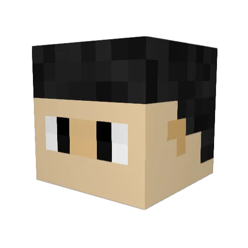 Chiiefers Minecraft avatar head, 3D render