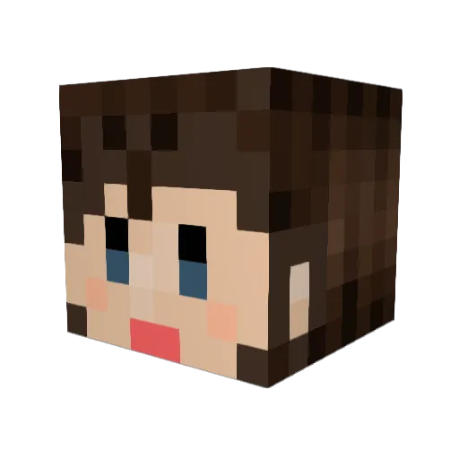 Chiiie Minecraft avatar head, 3D render