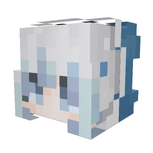 Chiiiyan Minecraft avatar head, 3D render