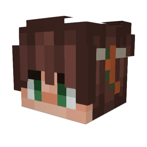 Chiikawa290 Minecraft avatar head, 3D render