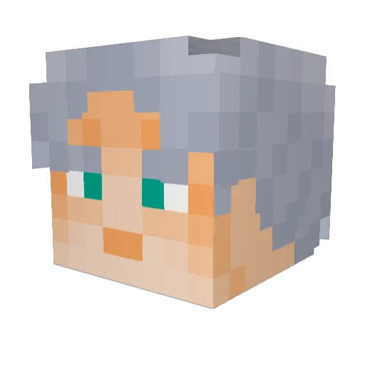 Chiiko68 Minecraft avatar head, 3D render