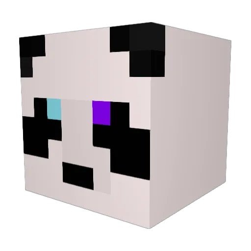 Chiiunit Minecraft avatar head, 3D render