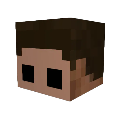 Chiix_ Minecraft avatar head, 3D render