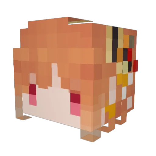 Chika_7777 Minecraft avatar head, 3D render