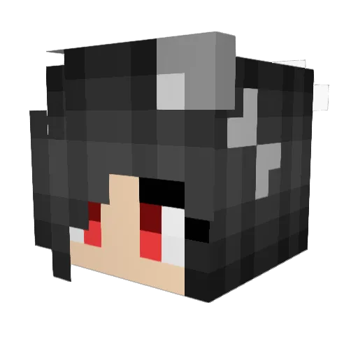 Chikaarin Minecraft avatar head, 3D render