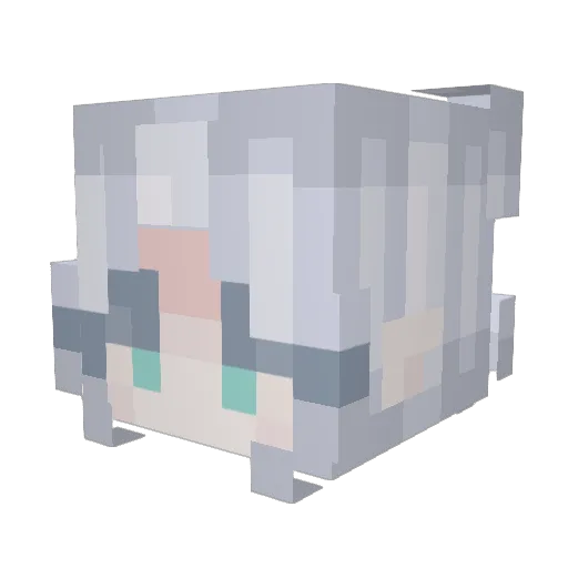 Chikawa_ Minecraft avatar head, 3D render