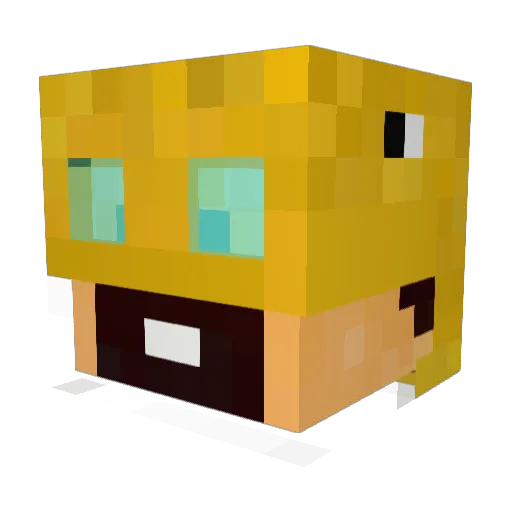 ChikenPox Minecraft avatar head, 3D render
