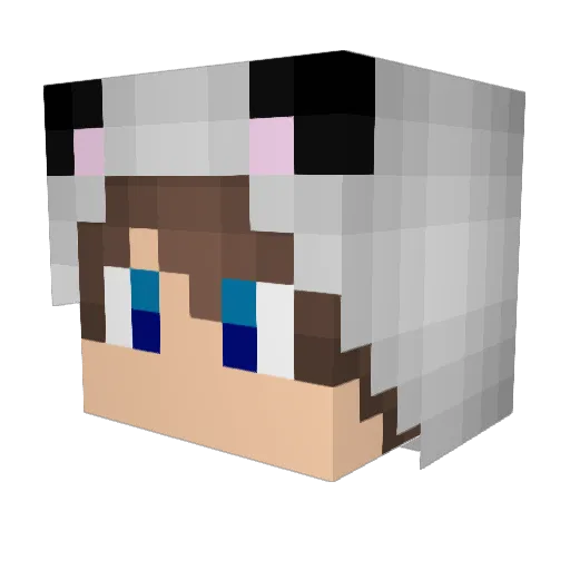 ChikiPanda Minecraft avatar head, 3D render