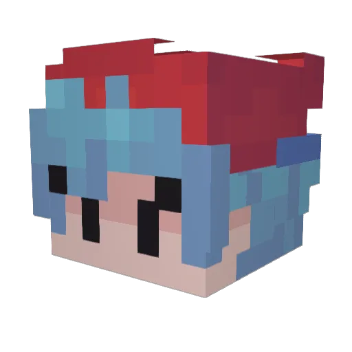 Chikiloko Minecraft avatar head, 3D render