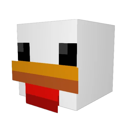ChiknBucket Minecraft avatar head, 3D render