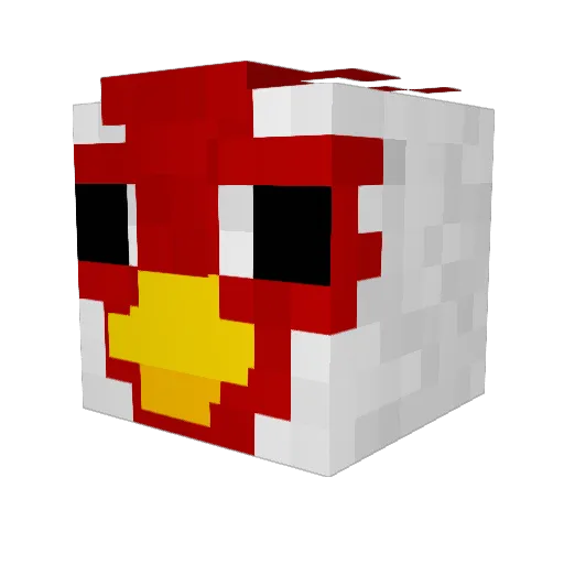 ChiknSammich Minecraft avatar head, 3D render