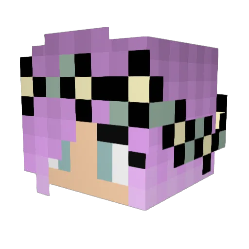 Chikon64 Minecraft avatar head, 3D render