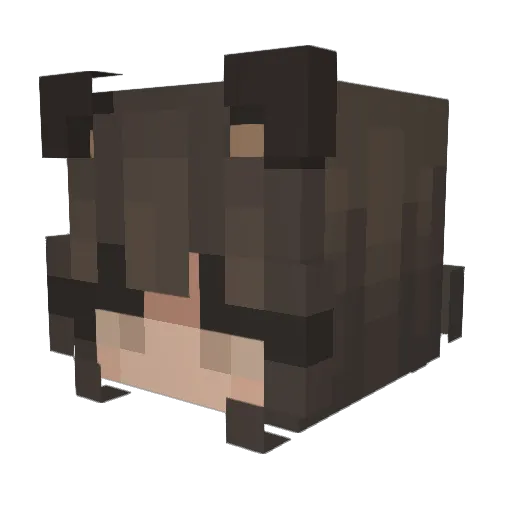 Chikyunn Minecraft avatar head, 3D render