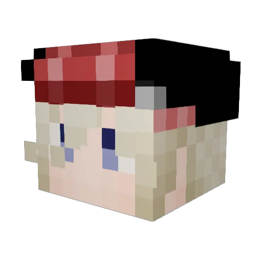 Childakun Minecraft avatar head, 3D render