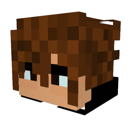 Childelulu Minecraft avatar head, 3D render