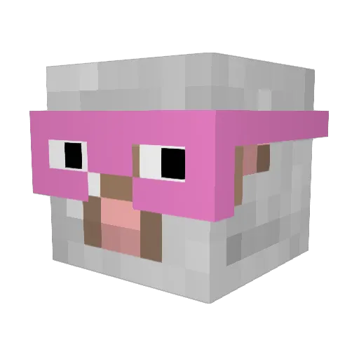 Chile Minecraft avatar head, 3D render