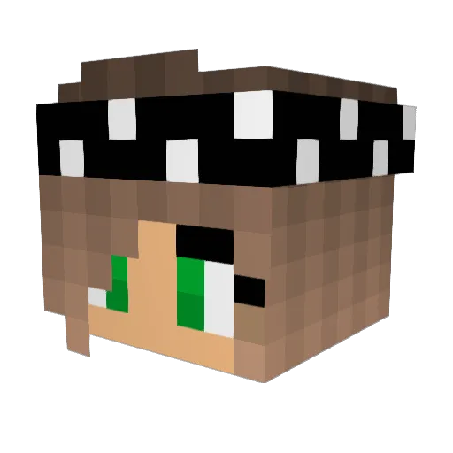 Chilily Minecraft avatar head, 3D render