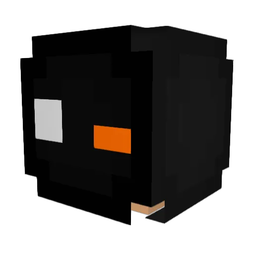 Chillerkarotte Minecraft avatar head, 3D render