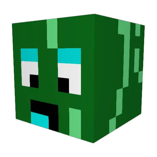 ChillyPickleRick Minecraft avatar head, 3D render
