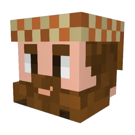 Chilotee Minecraft avatar head, 3D render