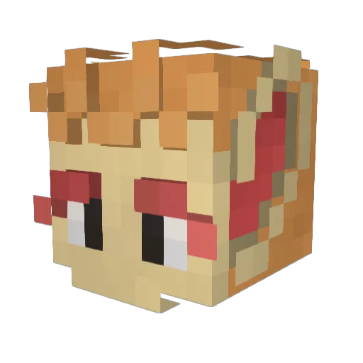 Chimchar Minecraft avatar head, 3D render