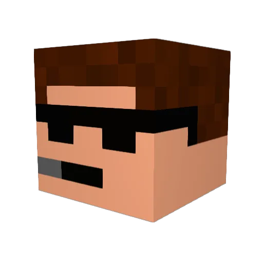 Chimer3 Minecraft avatar head, 3D render