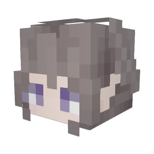Chimikyuu Minecraft avatar head, 3D render