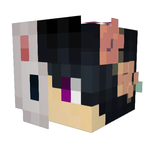 Chiming Minecraft avatar head, 3D render