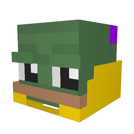 Chimmal Minecraft avatar head, 3D render