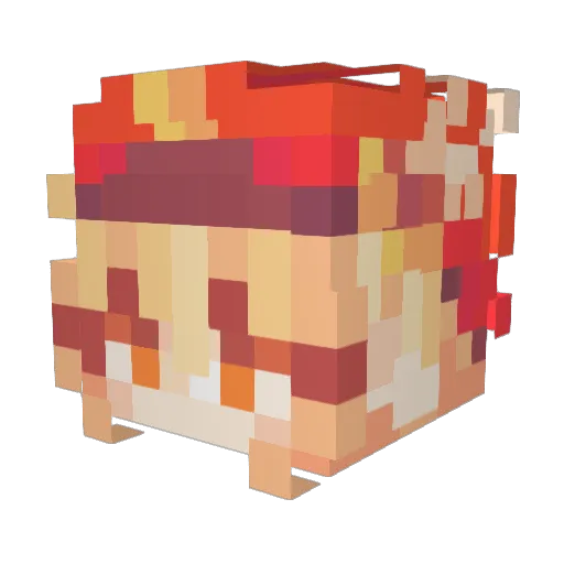 Chimmiechar Minecraft avatar head, 3D render