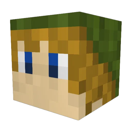 Chimocan Minecraft avatar head, 3D render
