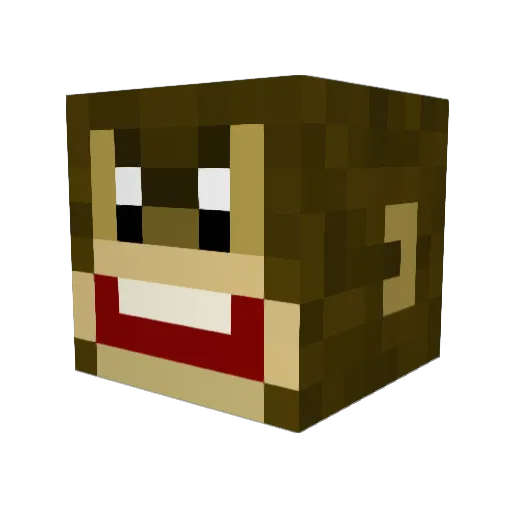 Chimplify Minecraft avatar head, 3D render