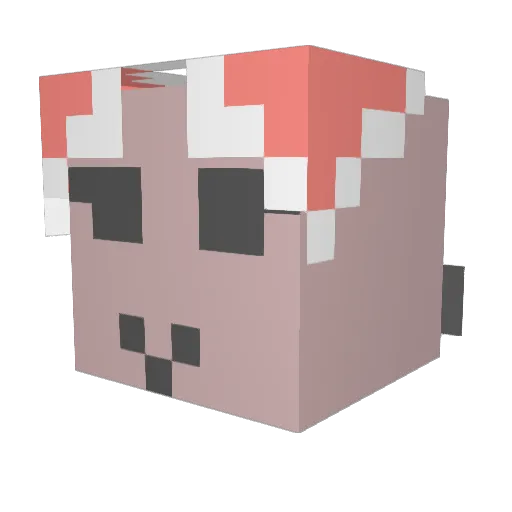 ChinBeans Minecraft avatar head, 3D render
