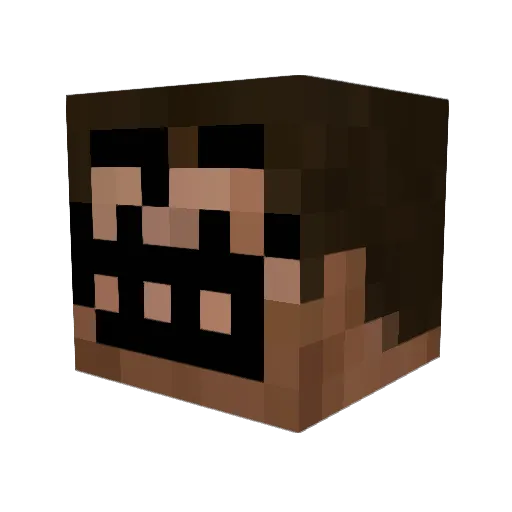 ChinaLegitGod Minecraft avatar head, 3D render