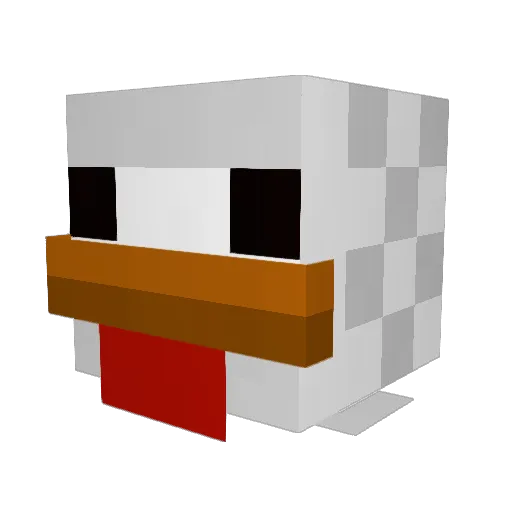 ChinaMan_001 Minecraft avatar head, 3D render