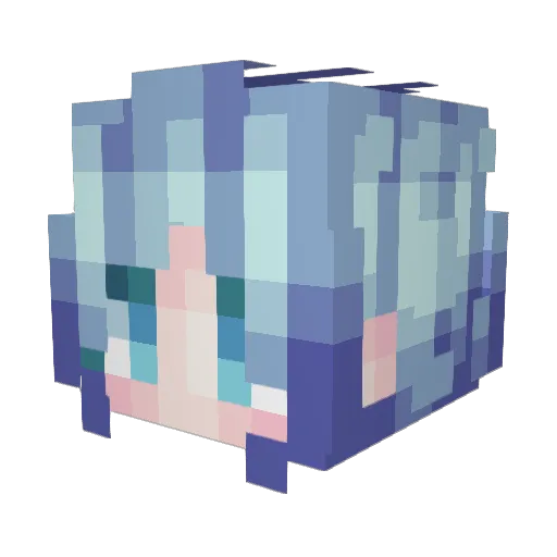 China_NNNTE Minecraft avatar head, 3D render