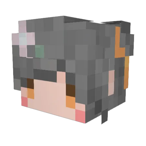 China_San Minecraft avatar head, 3D render