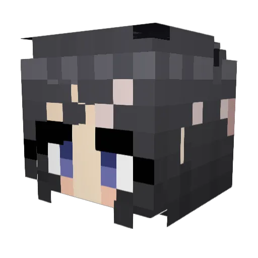 Chinamanng Minecraft avatar head, 3D render