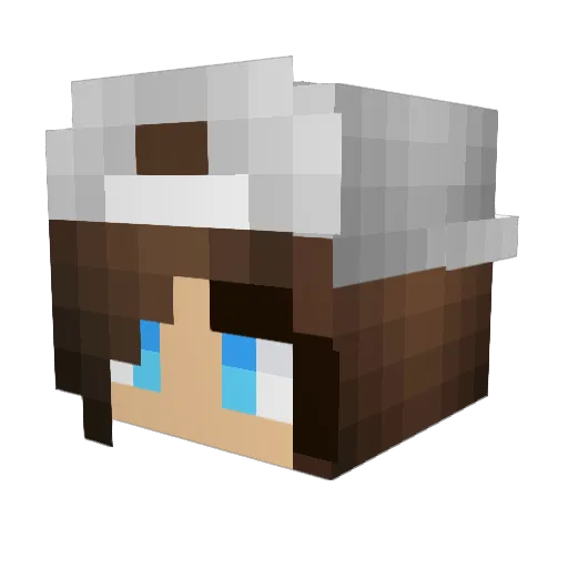 ChinamiD Minecraft avatar head, 3D render