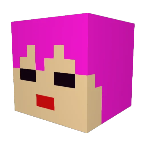 Chinatzu Minecraft avatar head, 3D render