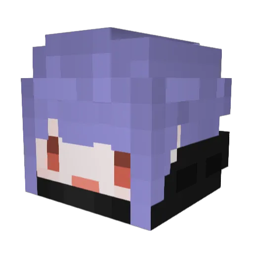 Chinayuu Minecraft avatar head, 3D render