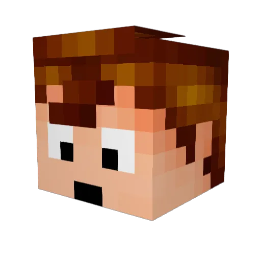 Chinese_liuxin Minecraft avatar head, 3D render