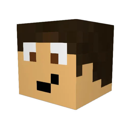Chini_Man Minecraft avatar head, 3D render