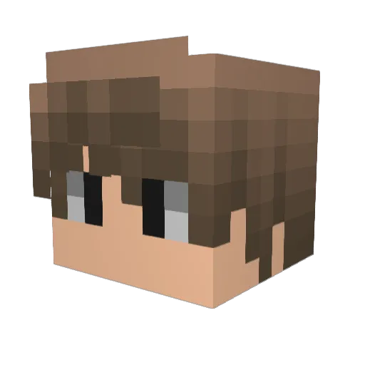Chinijami Minecraft avatar head, 3D render