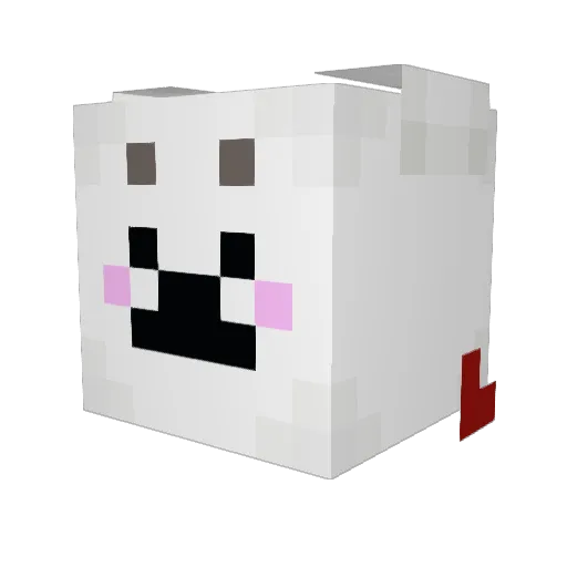 Chinjus Minecraft avatar head, 3D render