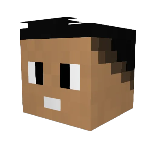 ChinoFloow Minecraft avatar head, 3D render