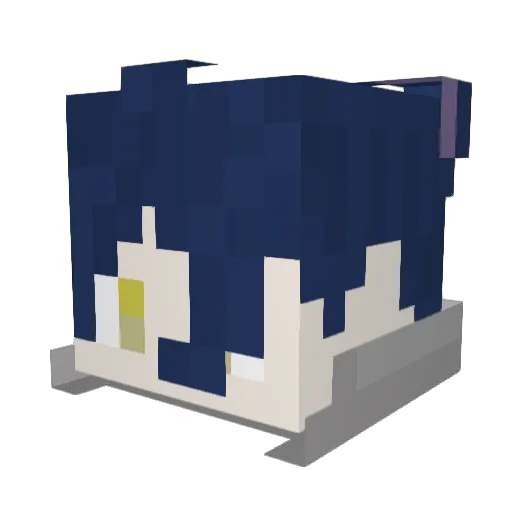 Chinoha3 Minecraft avatar head, 3D render