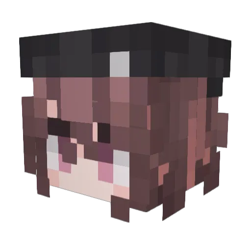 Chinon_ Minecraft avatar head, 3D render