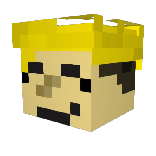 Chinpaso Minecraft avatar head, 3D render