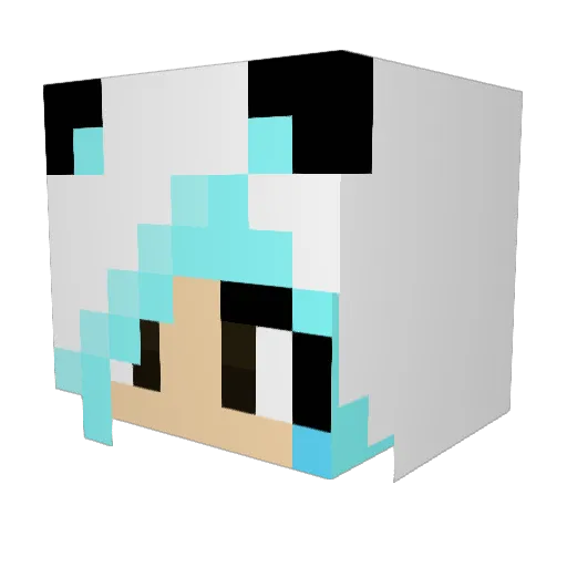 Chinutsuu Minecraft avatar head, 3D render